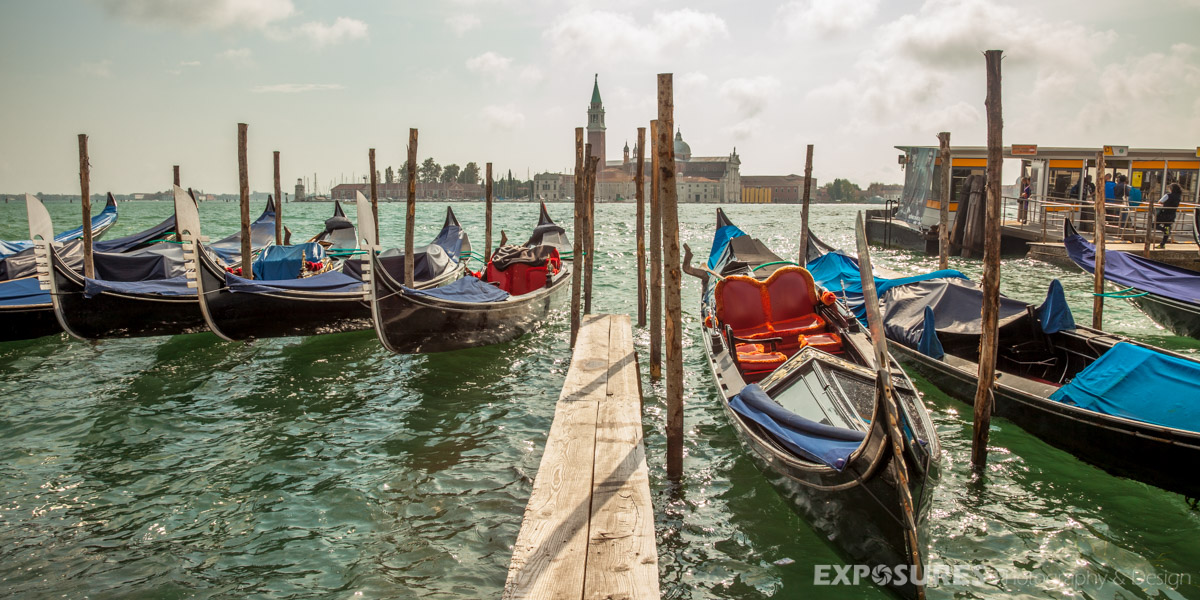 Gondolas, Venice with Isola di San Giorgio Maggiore in backgroun